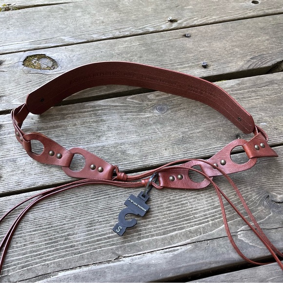 Banana Republic Brown Leather Tie Belt NWT Sz S - Picture 7 of 15